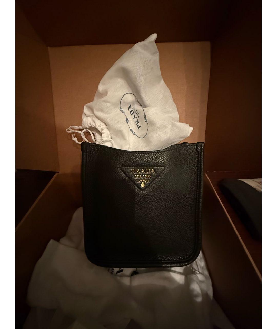 PRADA Черная кожаная сумка через плечо, фото 2