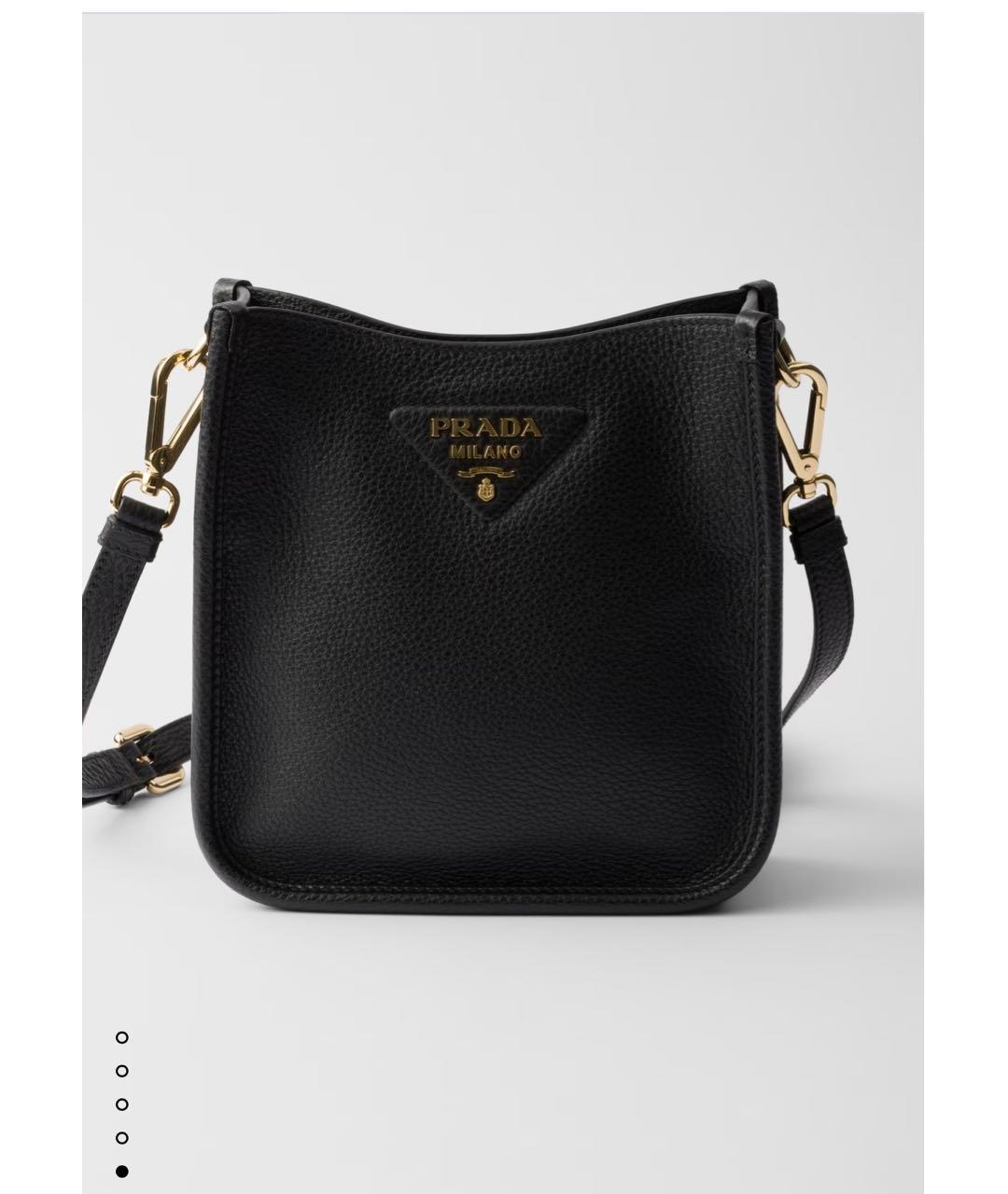 PRADA Черная кожаная сумка через плечо, фото 5