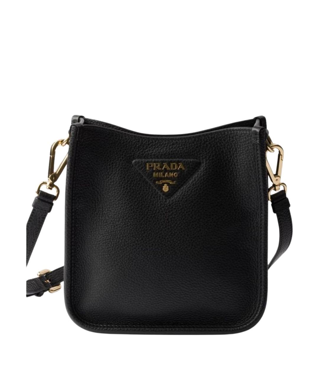 PRADA Черная кожаная сумка через плечо, фото 1