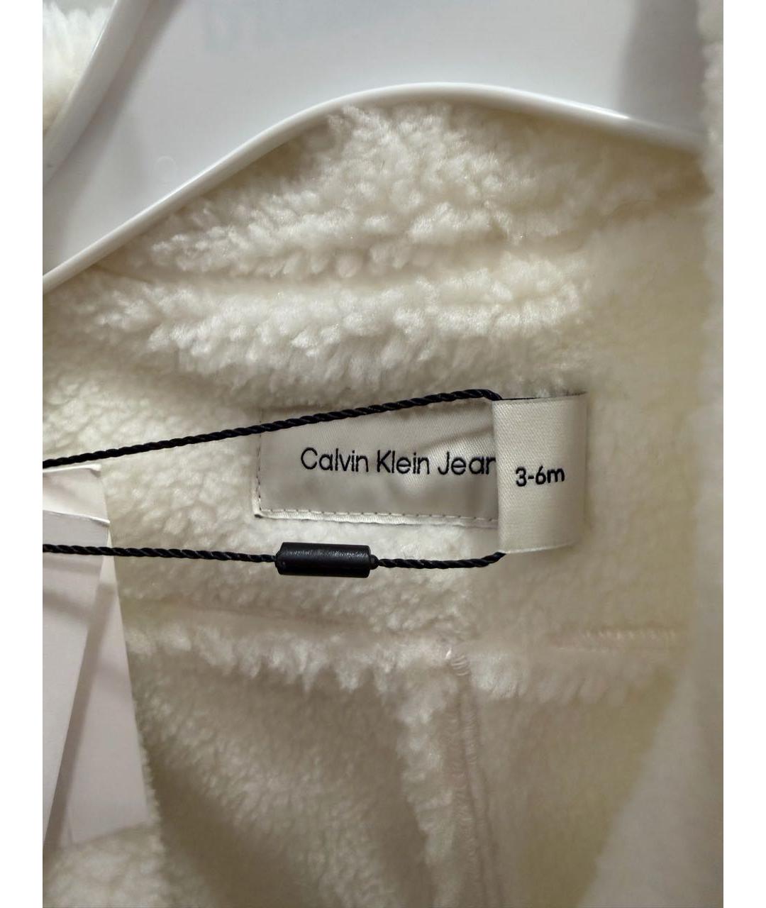 CALVIN KLEIN Белый полиэстеровый комбинезон, фото 4