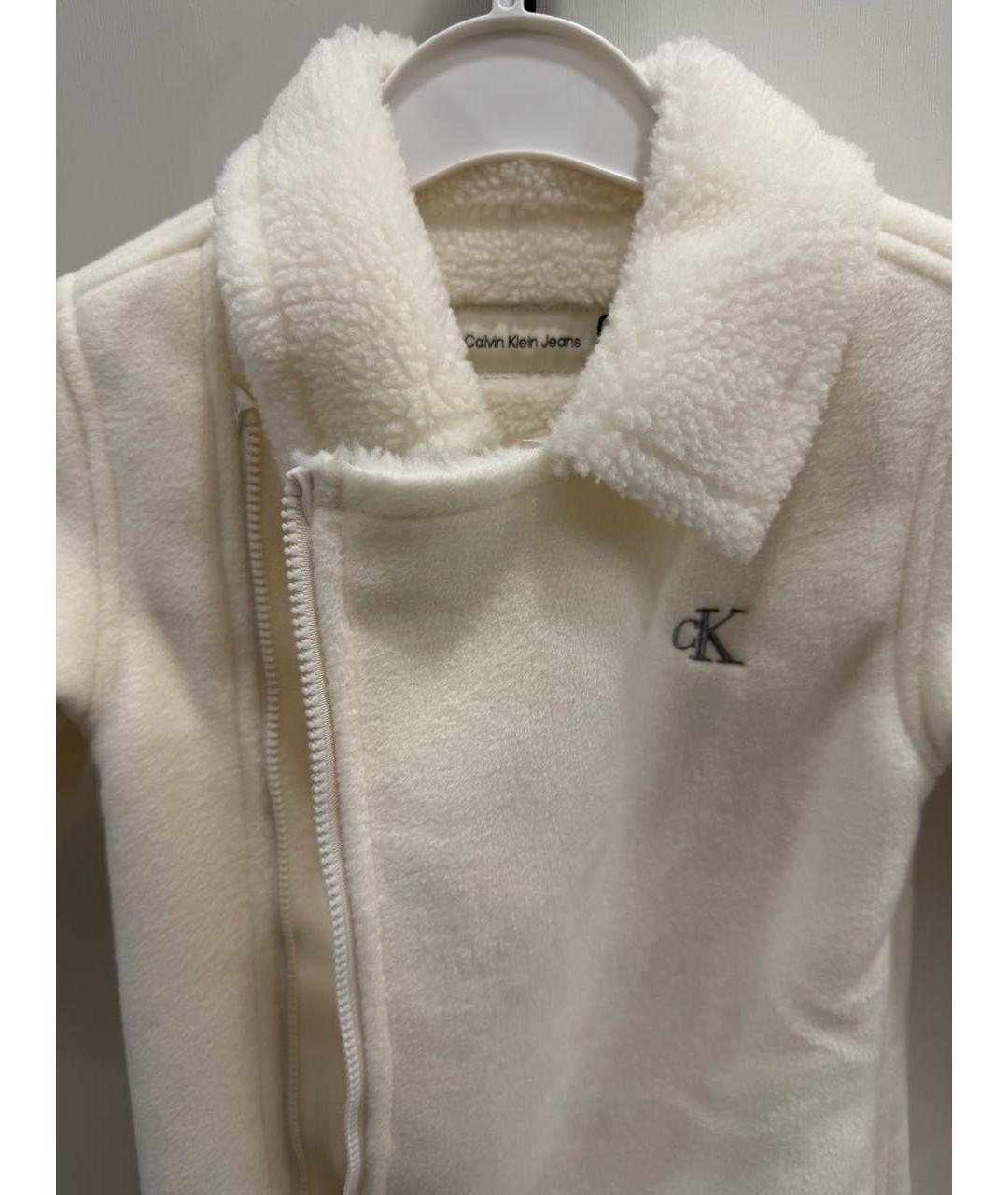 CALVIN KLEIN Белый полиэстеровый комбинезон, фото 3