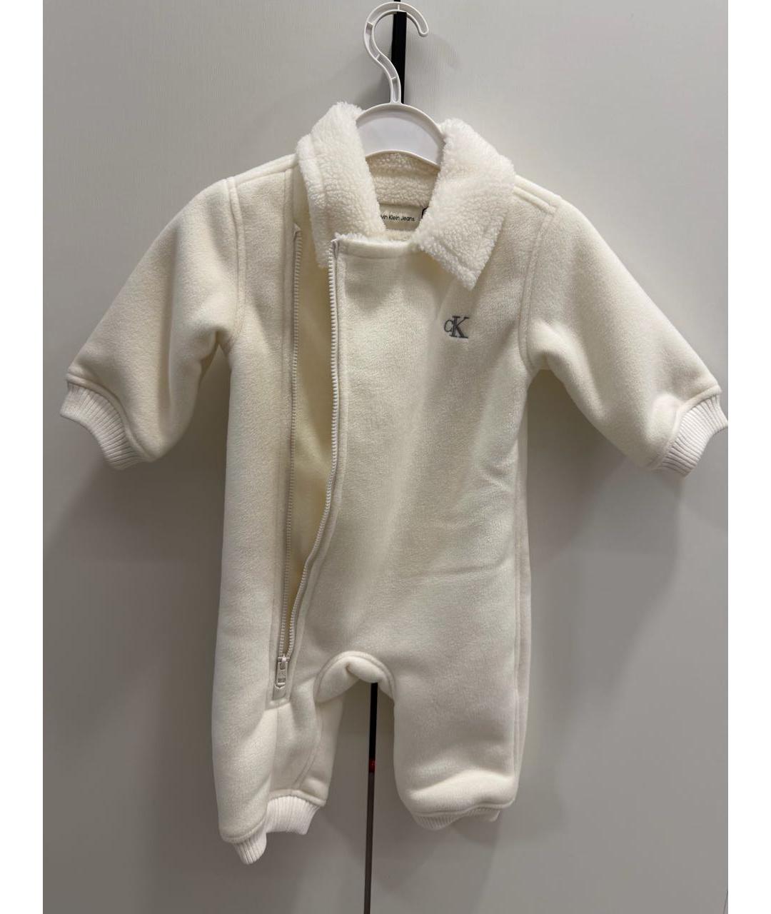 CALVIN KLEIN Белый полиэстеровый комбинезон, фото 7