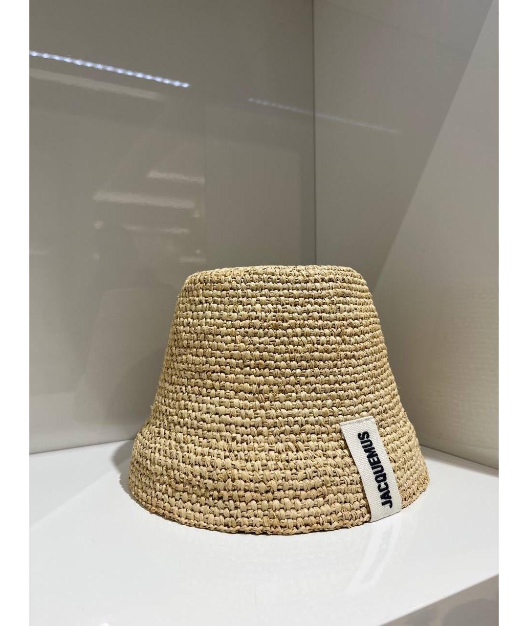 JACQUEMUS Бежевая соломенная панама, фото 3