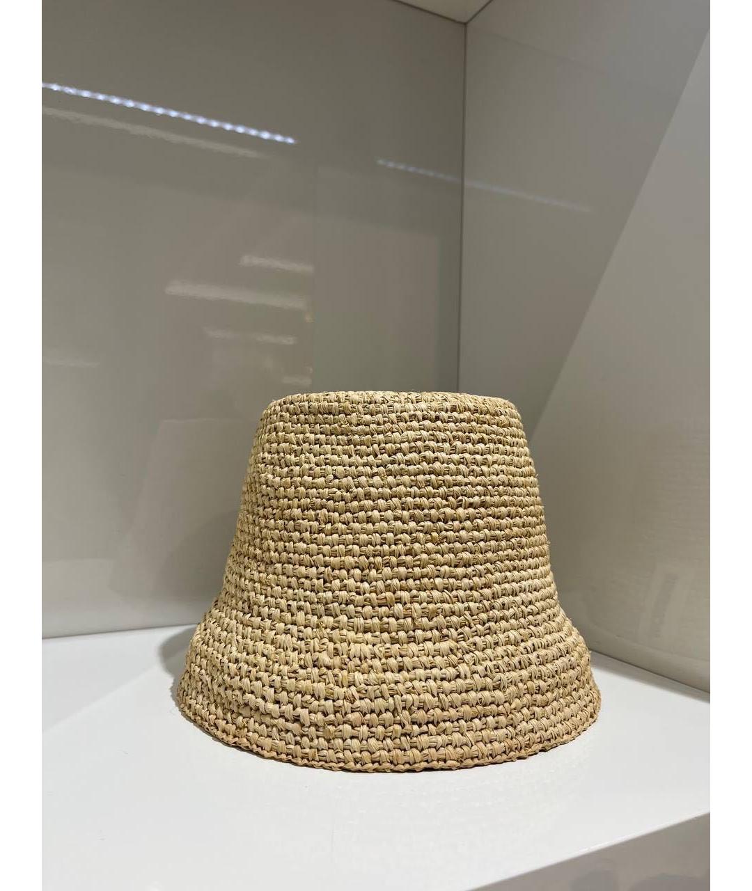 JACQUEMUS Бежевая соломенная панама, фото 4