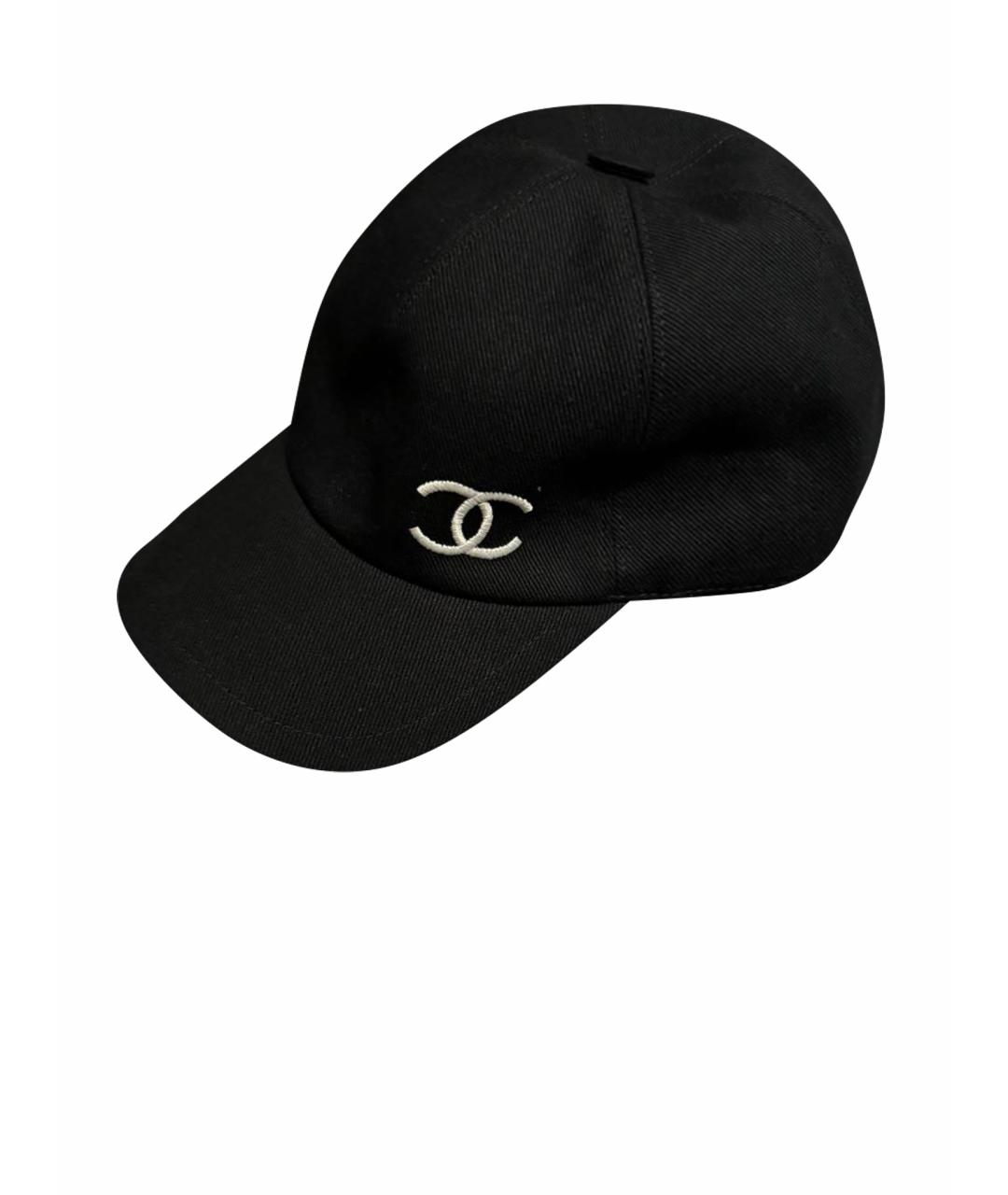 CHANEL Черная хлопковая кепка, фото 1