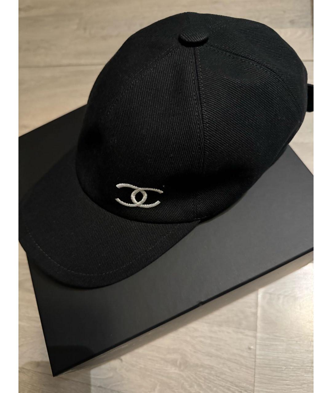 CHANEL Черная хлопковая кепка, фото 3