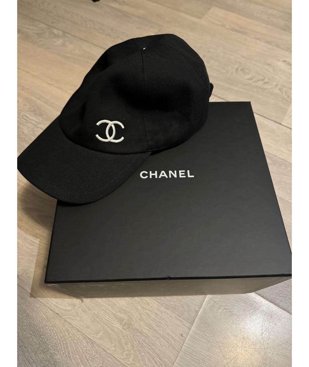 CHANEL Черная хлопковая кепка, фото 2