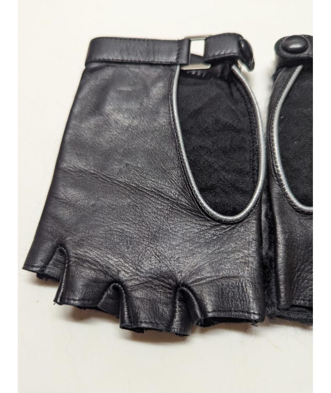 CHANEL Черные кожаные митенки, фото 7