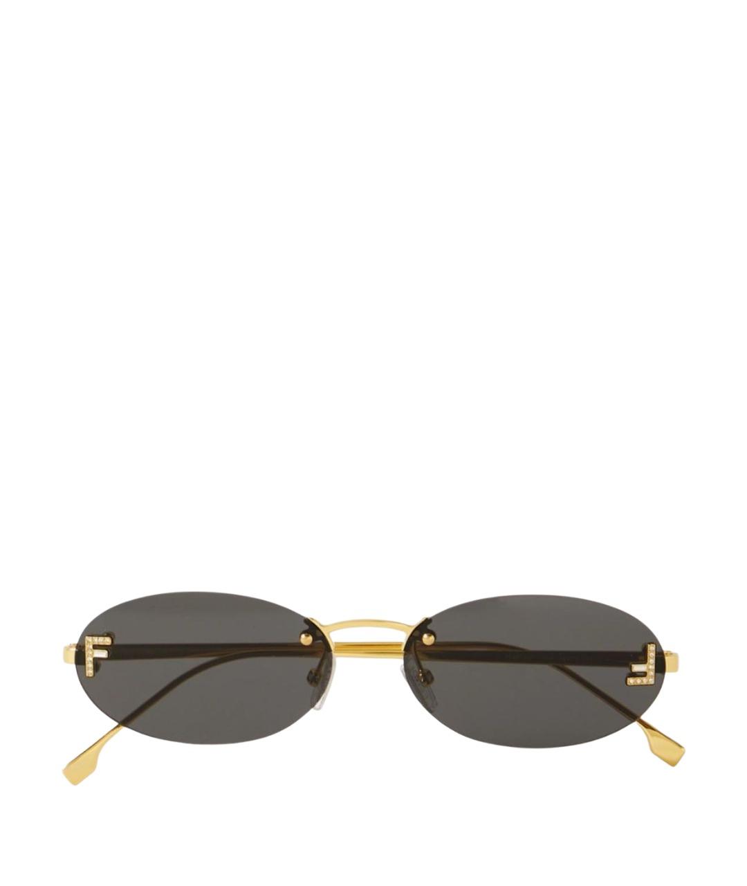 FENDI Черные металлические солнцезащитные очки, фото 1