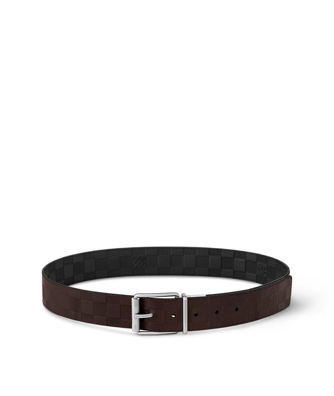 LOUIS VUITTON Черный кожаный ремень, фото 3