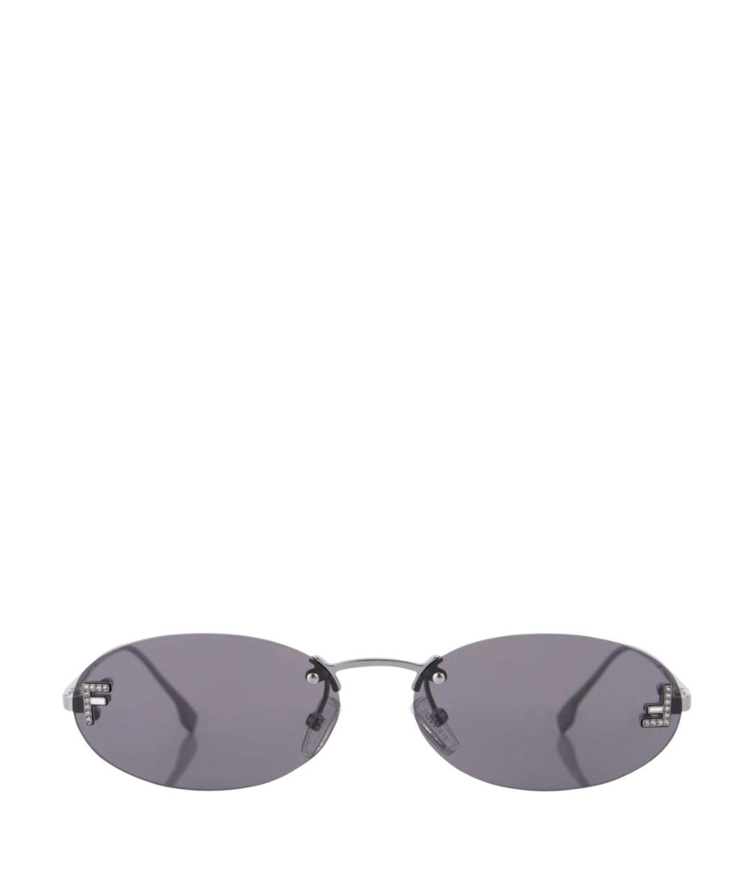FENDI Серые металлические солнцезащитные очки, фото 1