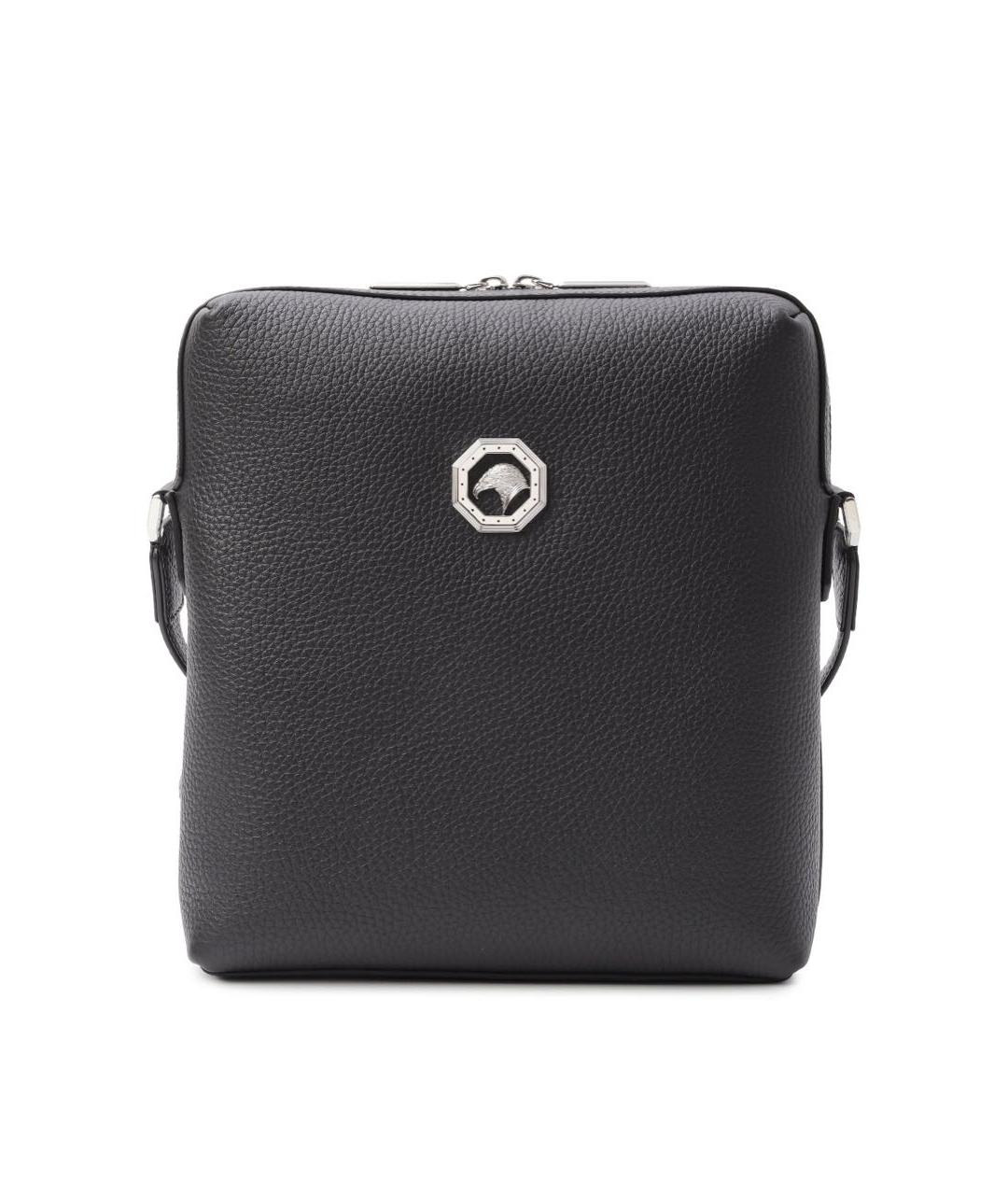 STEFANO RICCI Черная кожаная сумка на плечо, фото 6