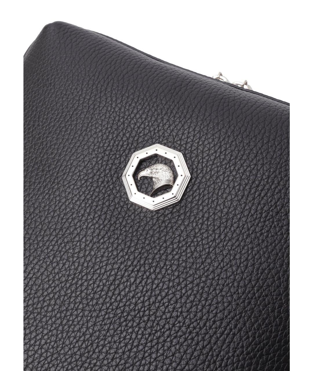 STEFANO RICCI Черная кожаная сумка на плечо, фото 2