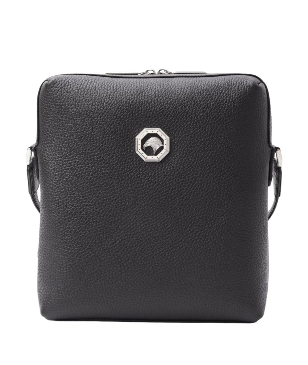 STEFANO RICCI Черная кожаная сумка на плечо, фото 1