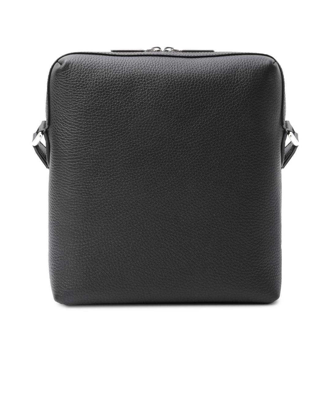 STEFANO RICCI Черная кожаная сумка на плечо, фото 3