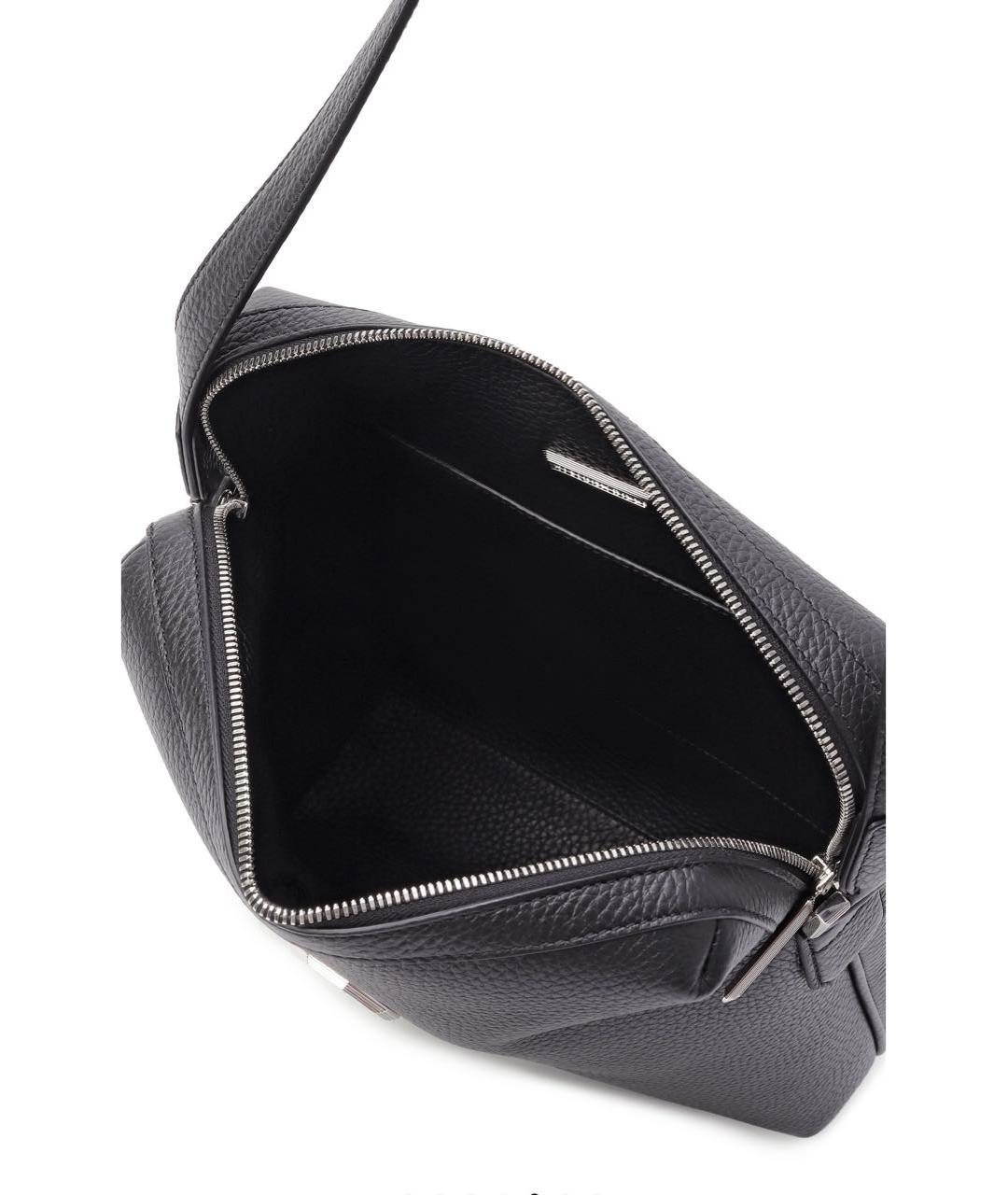STEFANO RICCI Черная кожаная сумка на плечо, фото 4