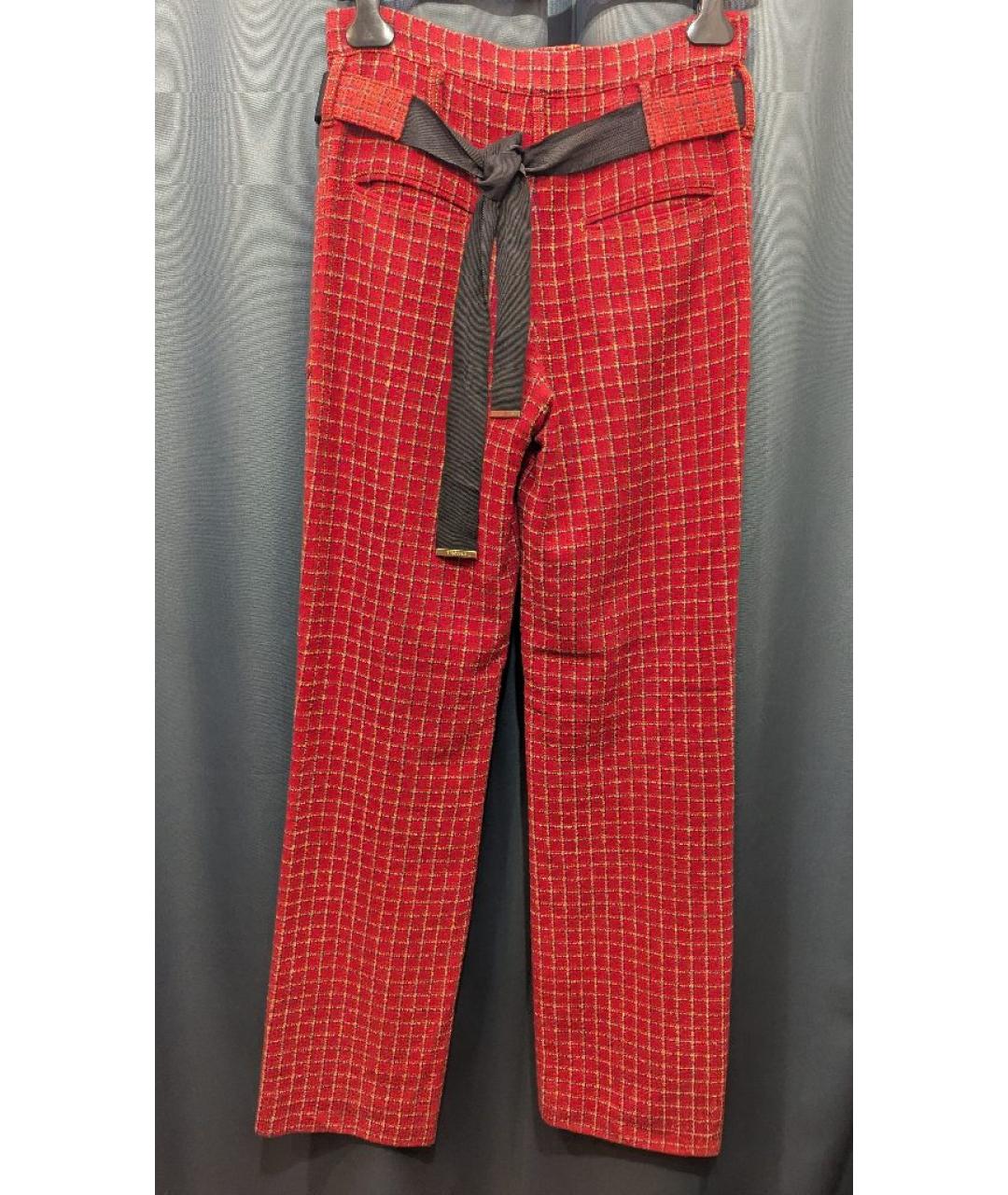 CHANEL Красные твидовые прямые брюки, фото 2