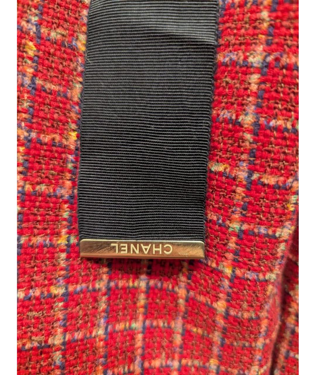 CHANEL Красные твидовые прямые брюки, фото 7