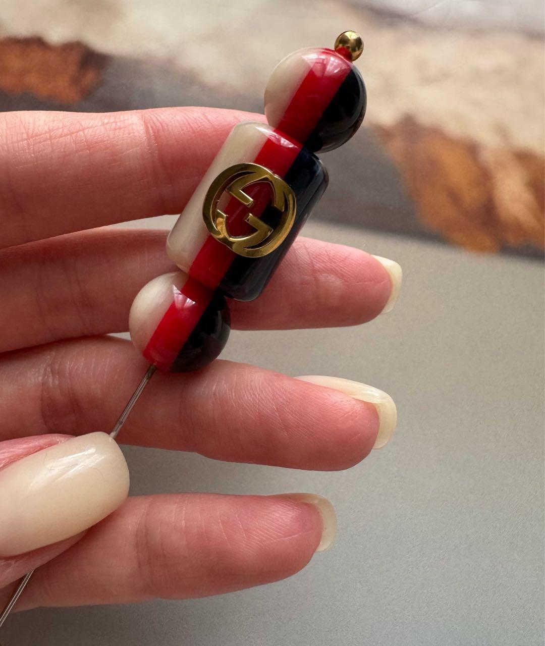 GUCCI Красная керамическая булавка / брошь, фото 7