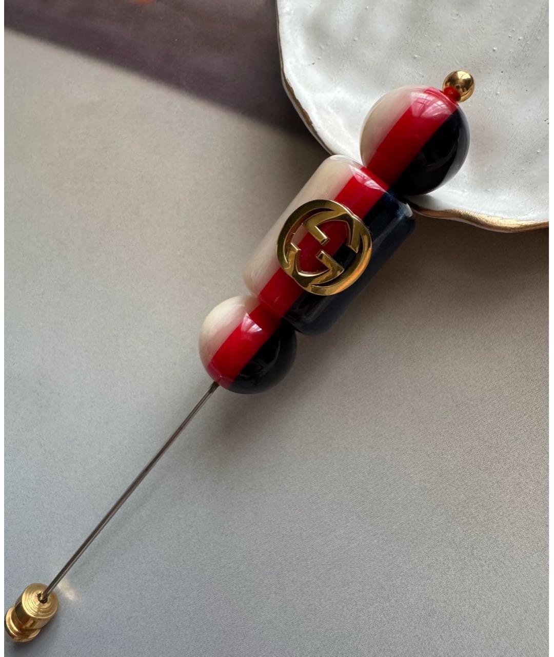 GUCCI Красная керамическая булавка / брошь, фото 8