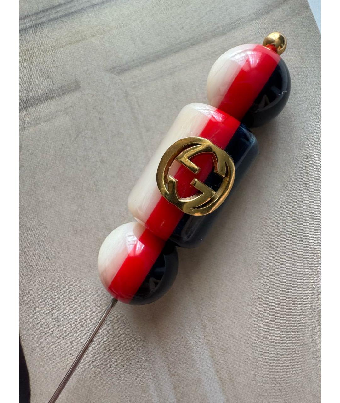 GUCCI Красная керамическая булавка / брошь, фото 3
