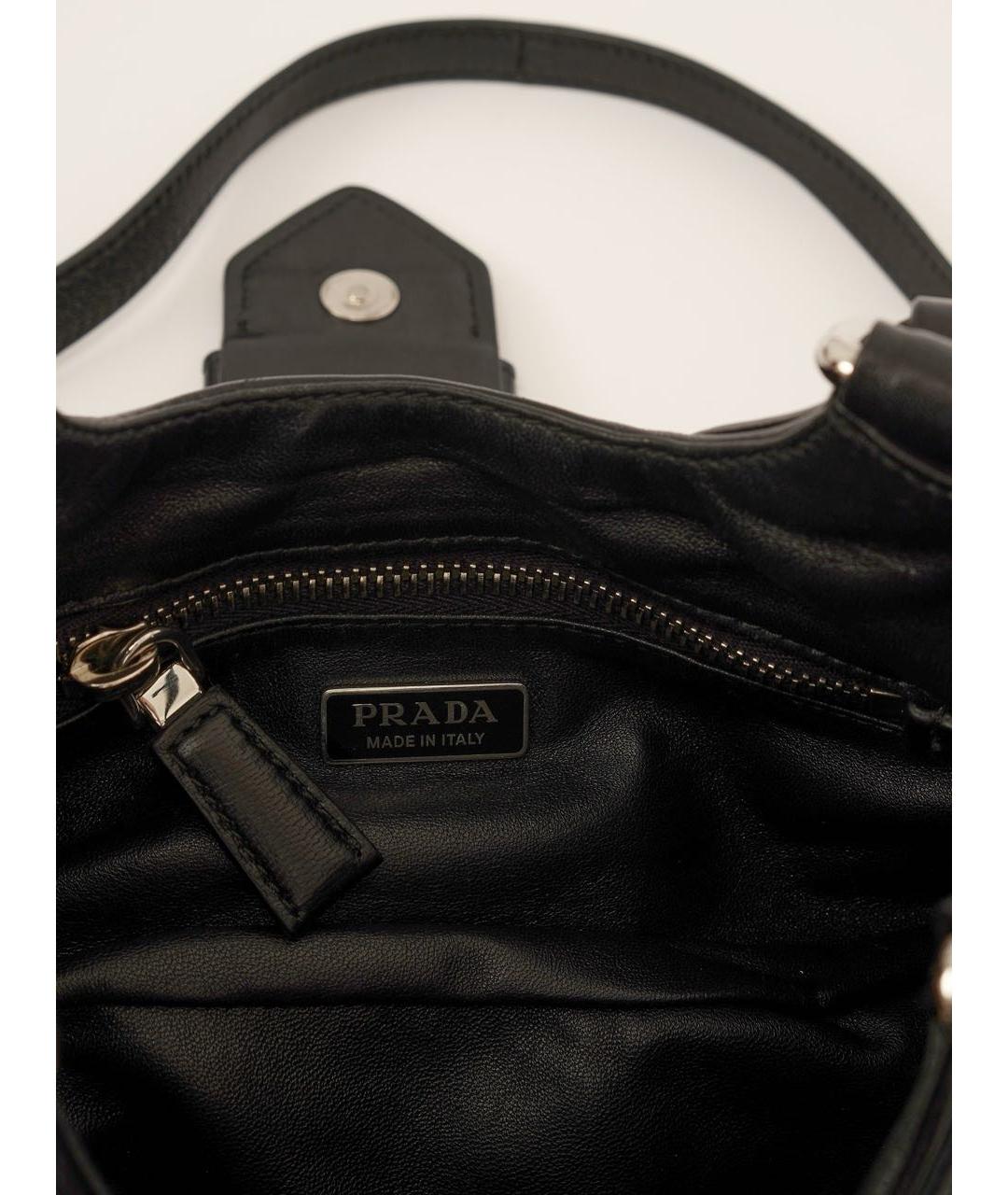 PRADA Черная кожаная сумка через плечо, фото 8