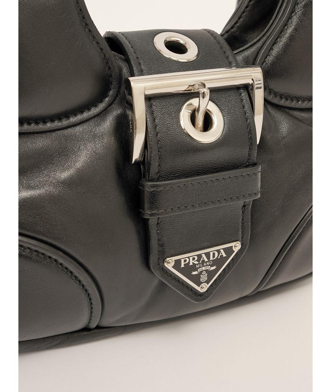 PRADA Черная кожаная сумка через плечо, фото 5