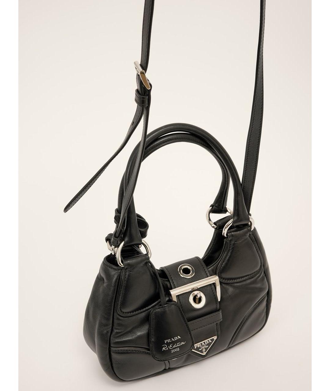 PRADA Черная кожаная сумка через плечо, фото 4