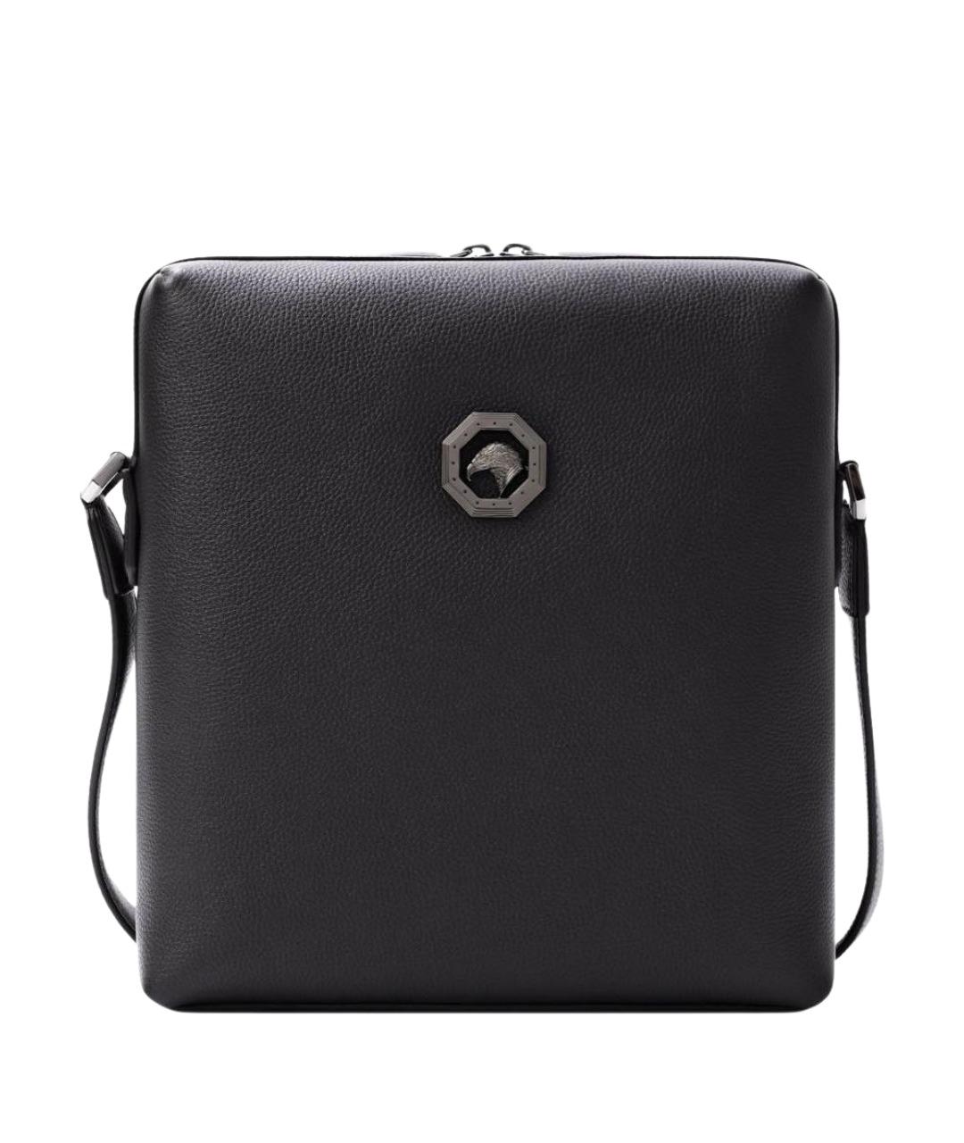 STEFANO RICCI Черная кожаная сумка на плечо, фото 1