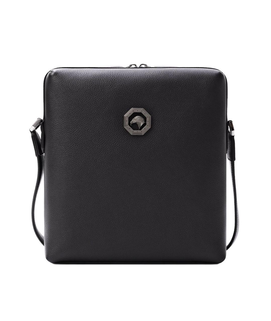 STEFANO RICCI Черная кожаная сумка на плечо, фото 7