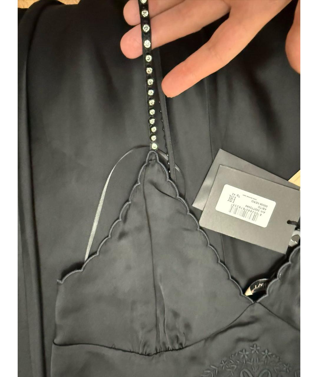 TWIN-SET Черное вискозное вечернее платье, фото 6