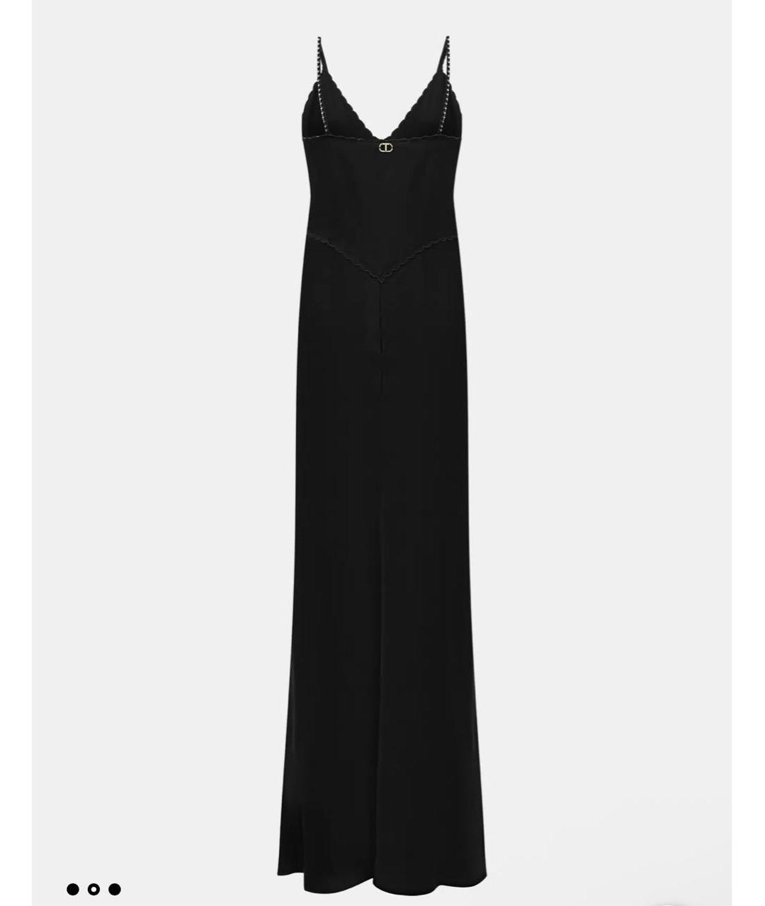 TWIN-SET Черное вискозное вечернее платье, фото 8