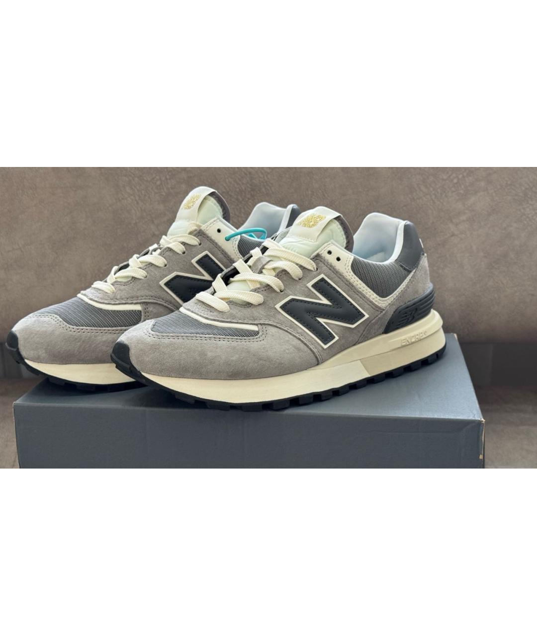 NEW BALANCE Серые замшевые низкие кроссовки / кеды, фото 7