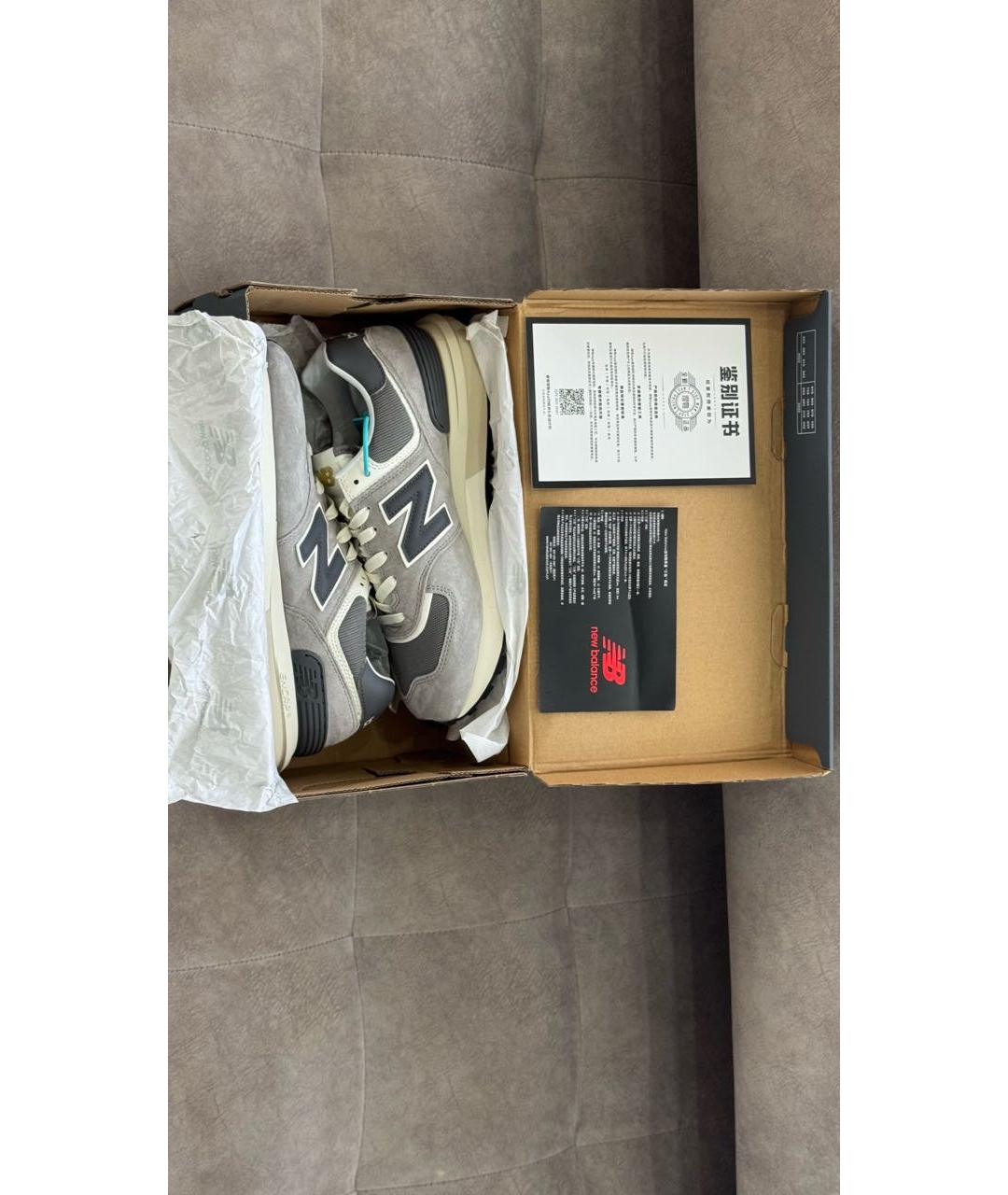 NEW BALANCE Серые замшевые низкие кроссовки / кеды, фото 8