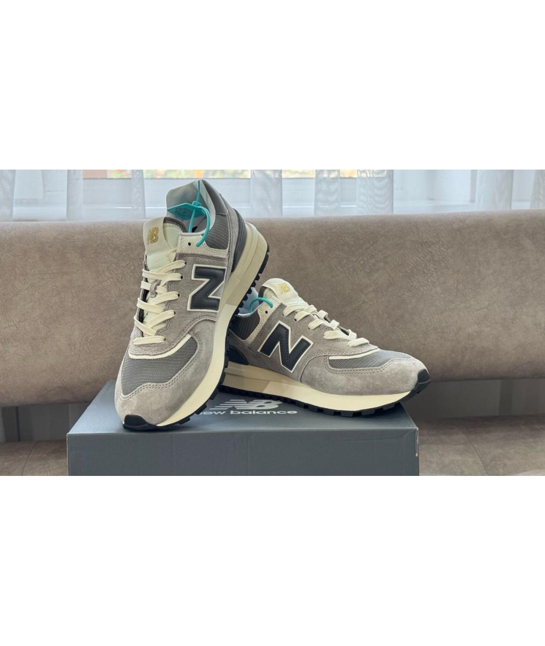 NEW BALANCE Серые замшевые низкие кроссовки / кеды, фото 6