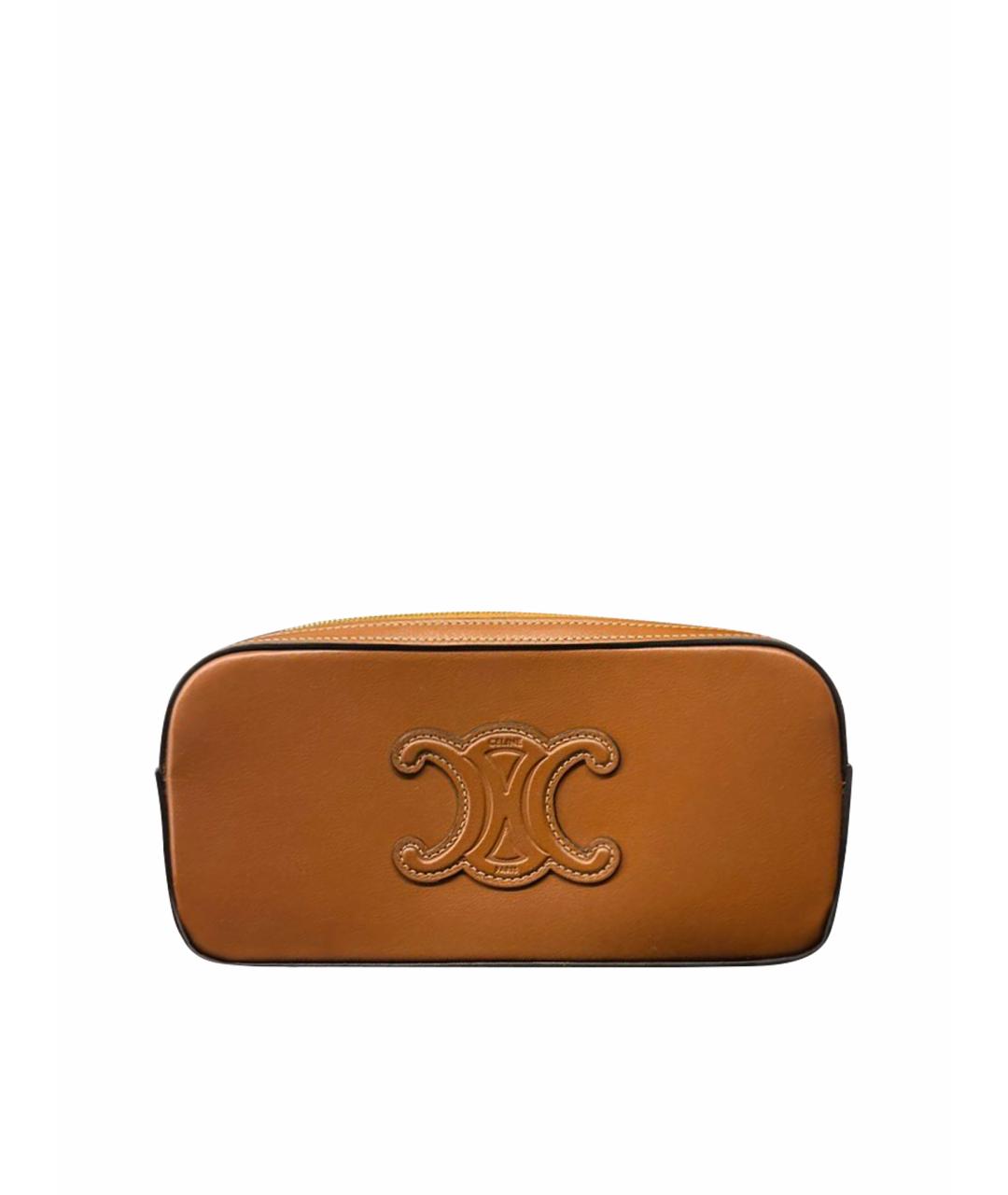 CELINE Коричневая кожаная сумка с короткими ручками, фото 1