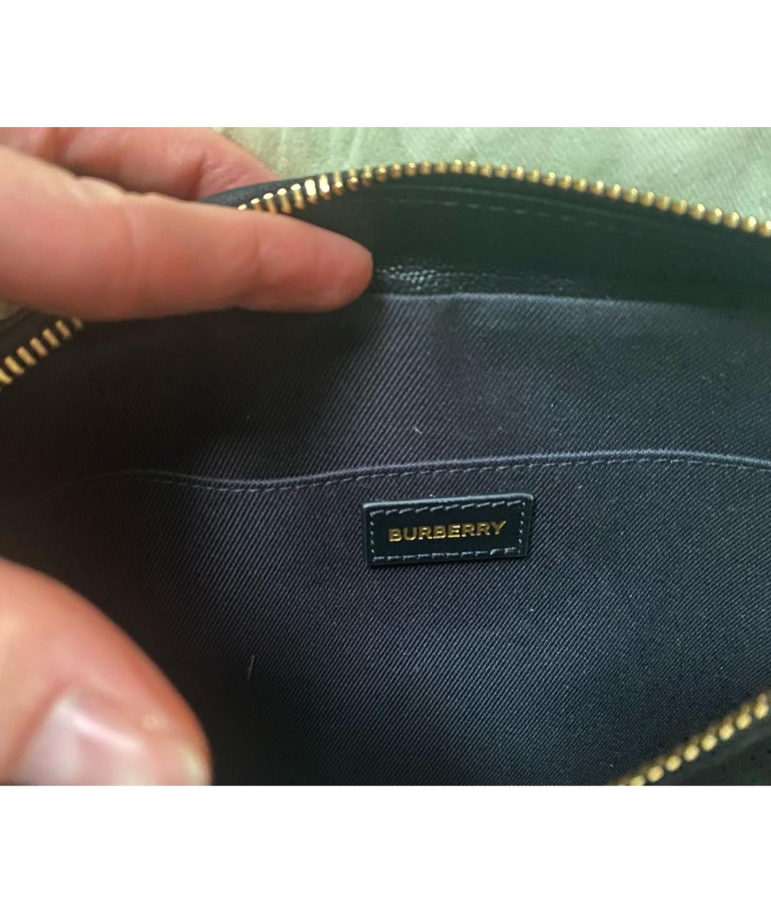 BURBERRY Черная кожаная сумка через плечо, фото 8