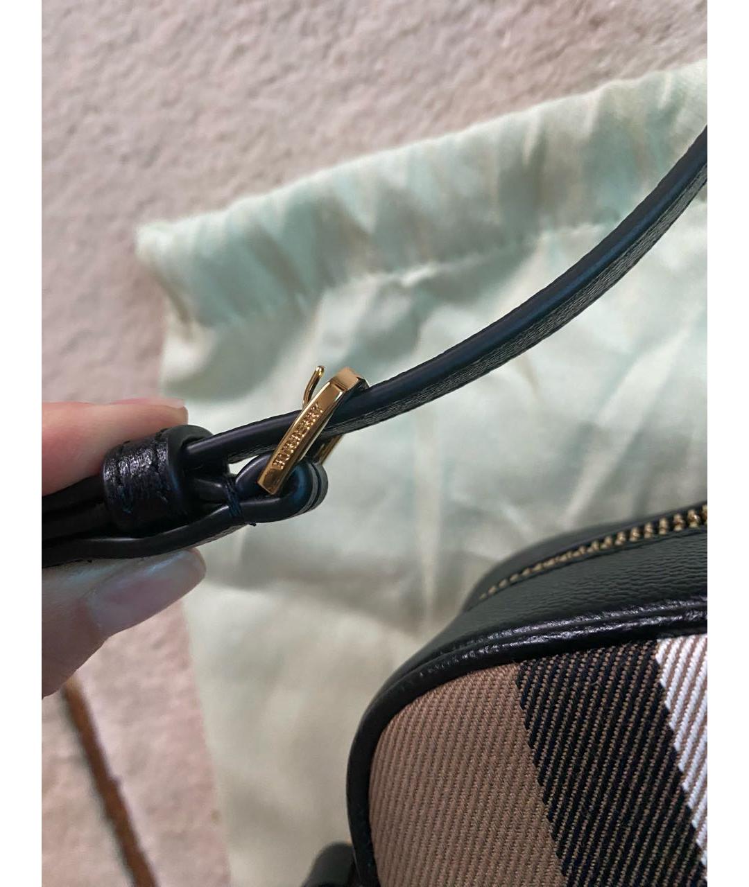 BURBERRY Черная кожаная сумка через плечо, фото 4