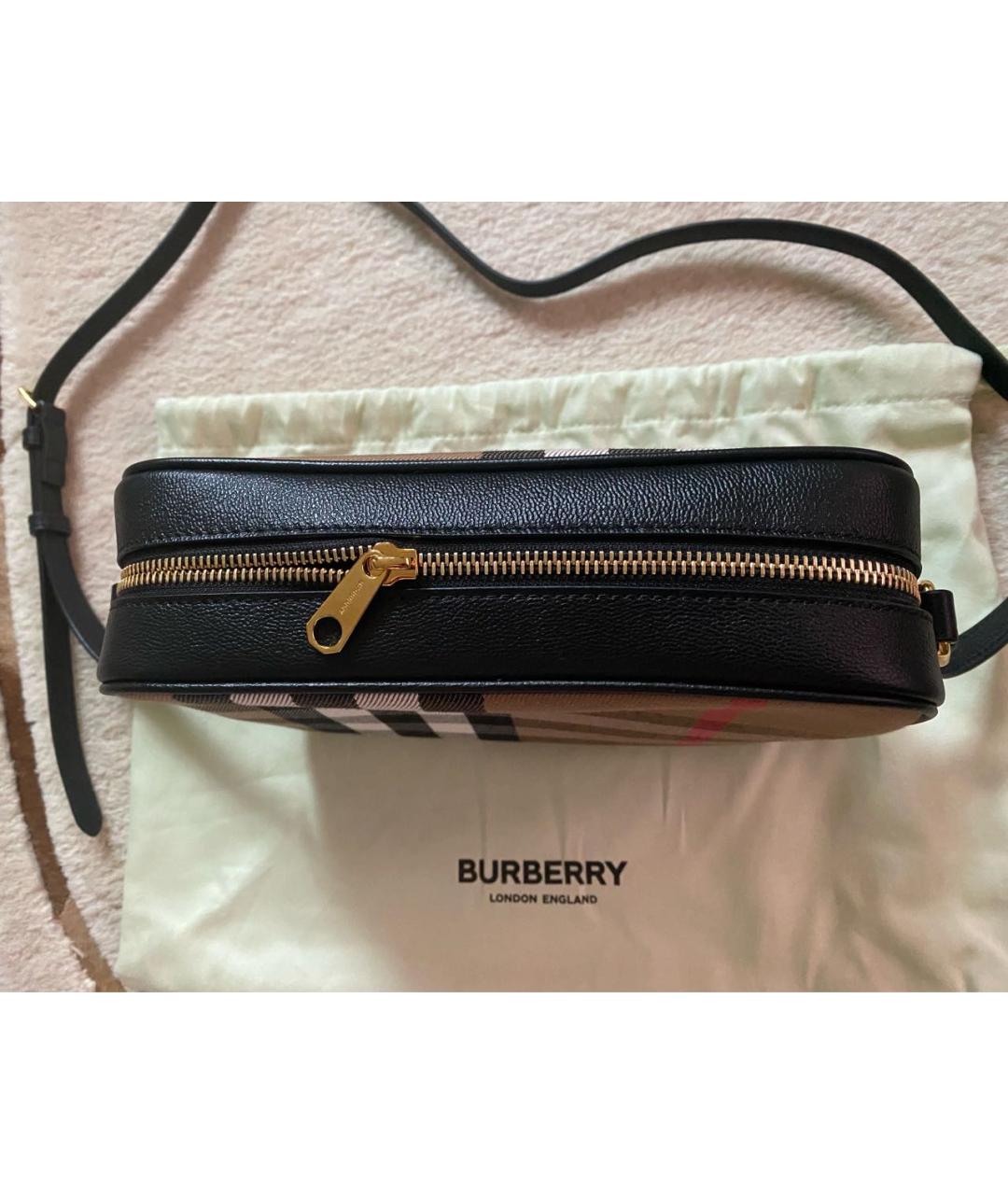 BURBERRY Черная кожаная сумка через плечо, фото 3