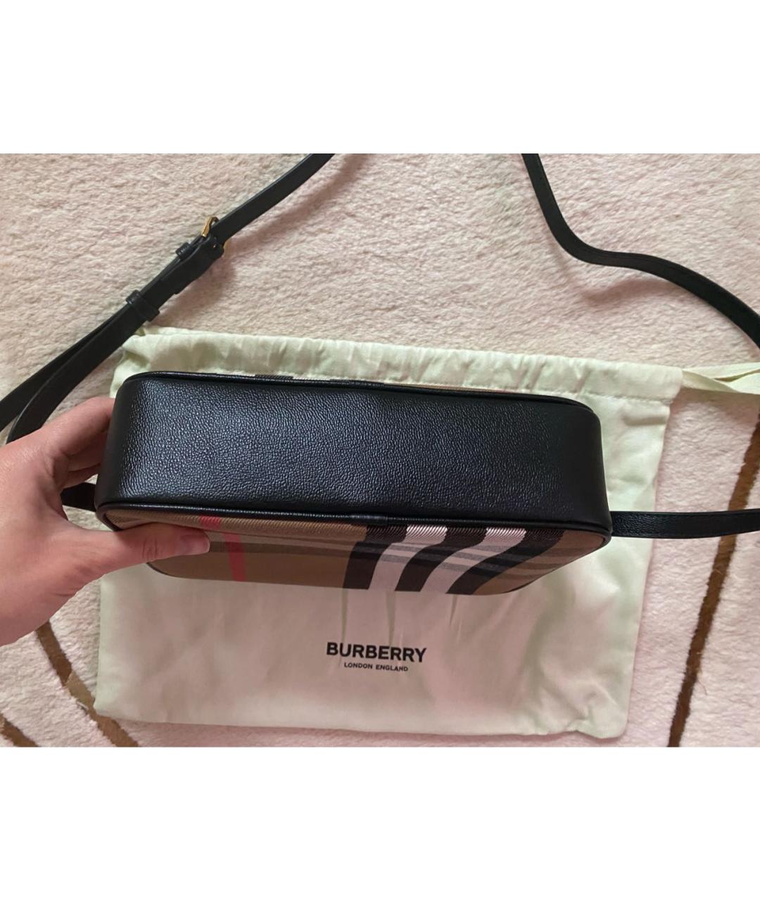 BURBERRY Черная кожаная сумка через плечо, фото 2