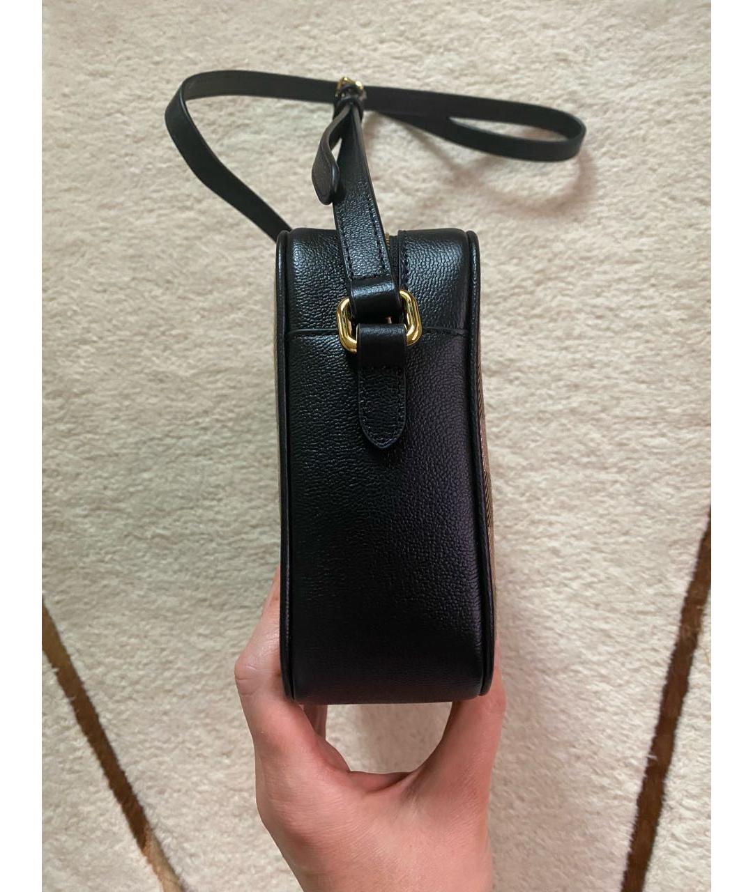 BURBERRY Черная кожаная сумка через плечо, фото 5