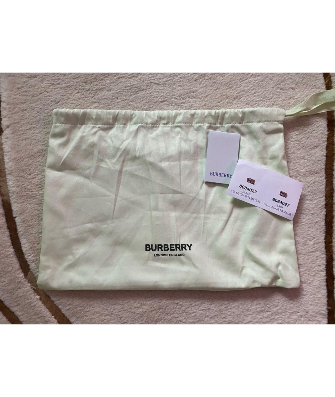 BURBERRY Черная кожаная сумка через плечо, фото 7