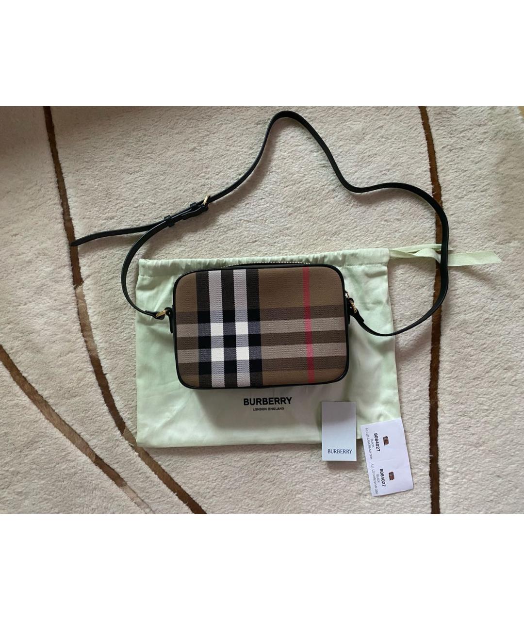 BURBERRY Черная кожаная сумка через плечо, фото 6