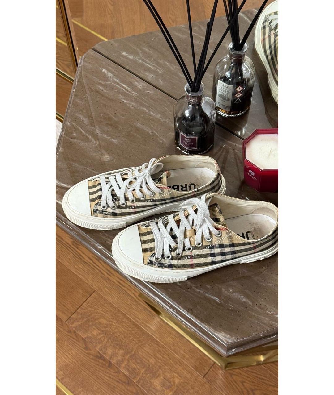 BURBERRY Бежевые кеды, фото 2