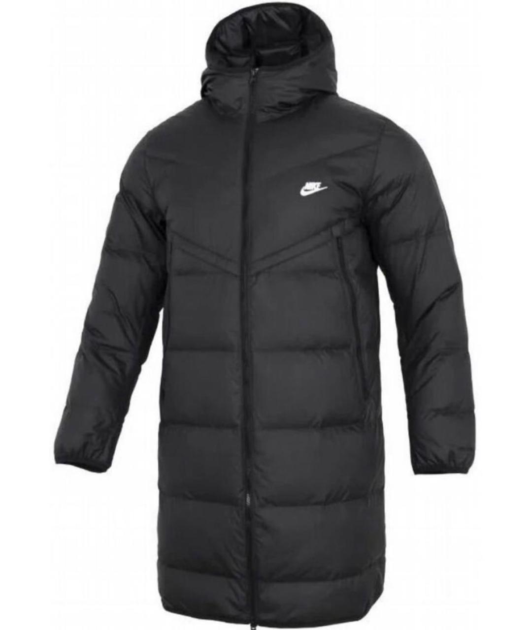 NIKE Черный синтетический пуховик, фото 1