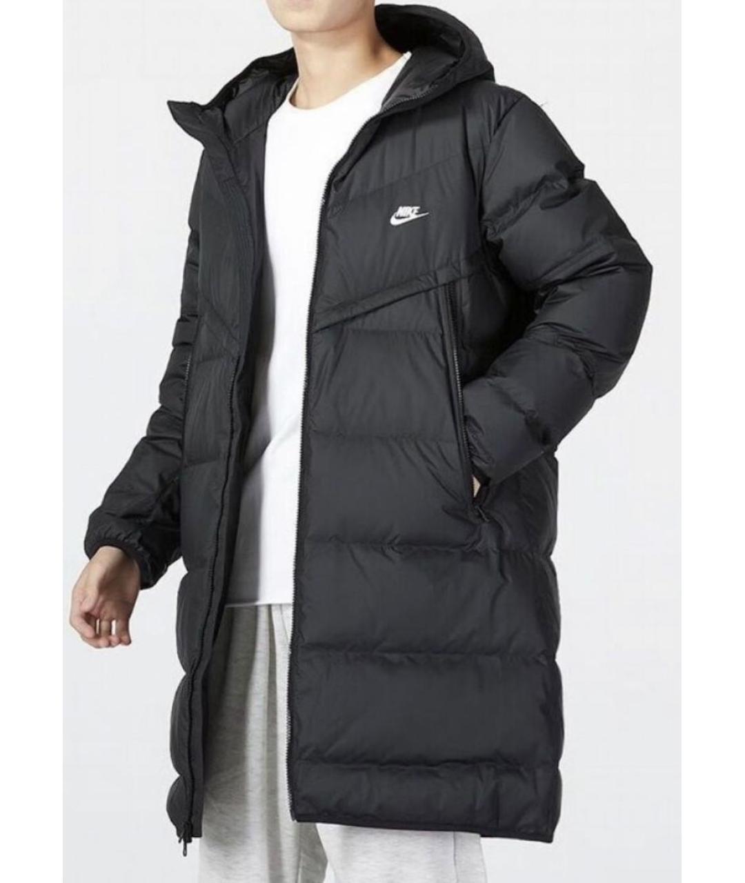 NIKE Черный синтетический пуховик, фото 7