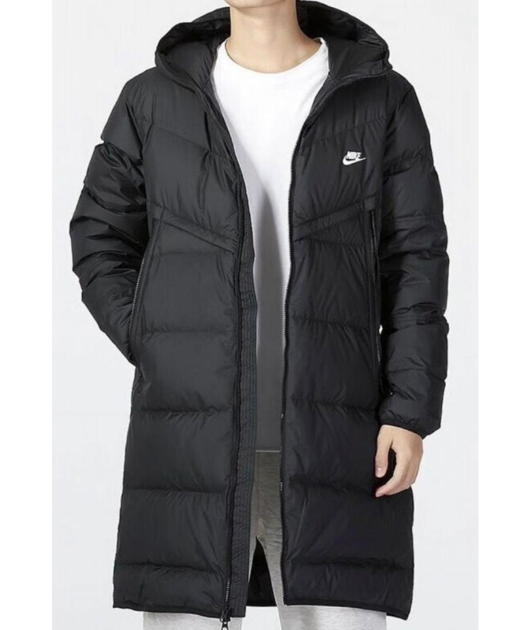 NIKE Черный синтетический пуховик, фото 8