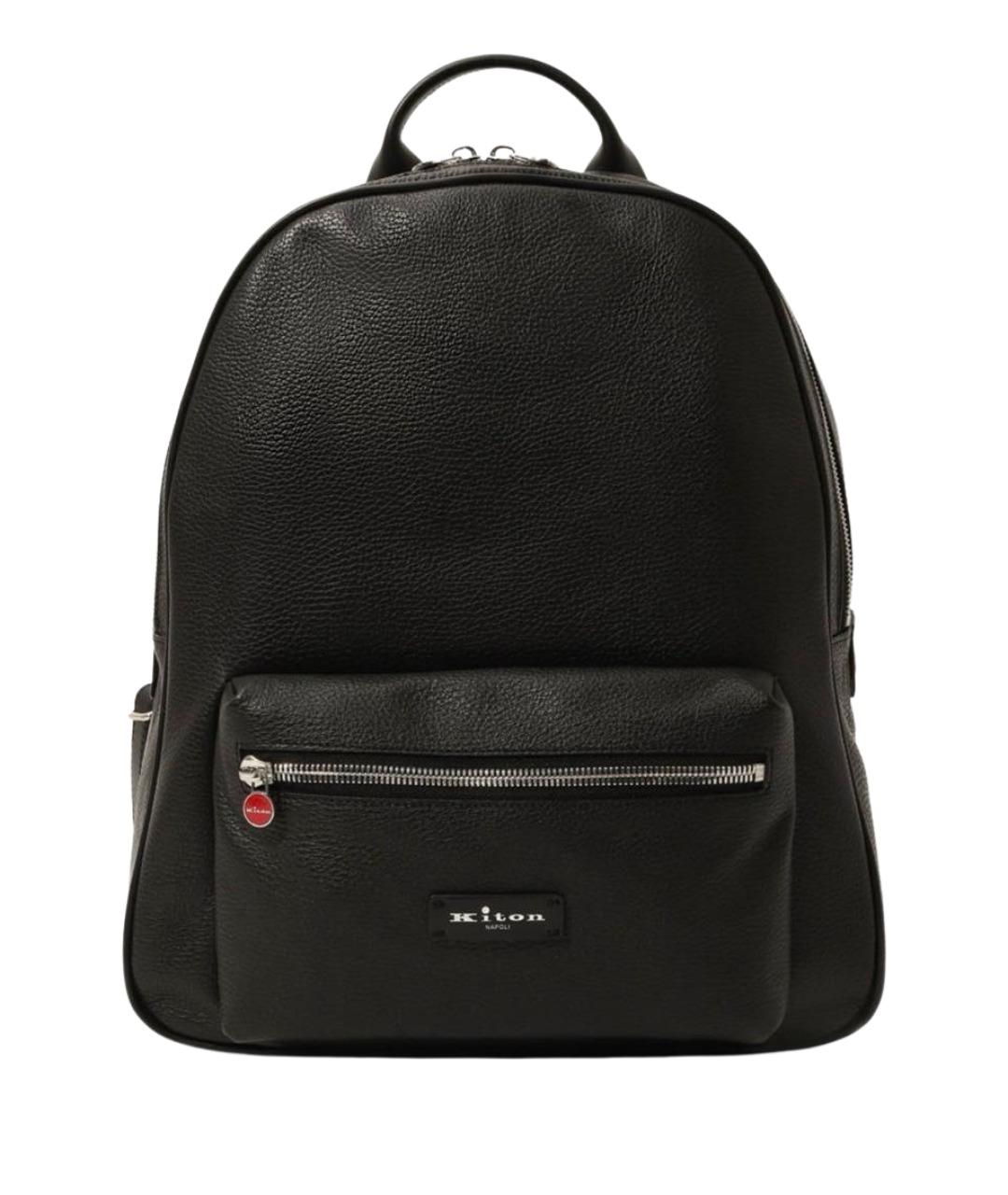 KITON Черный кожаный рюкзак, фото 1