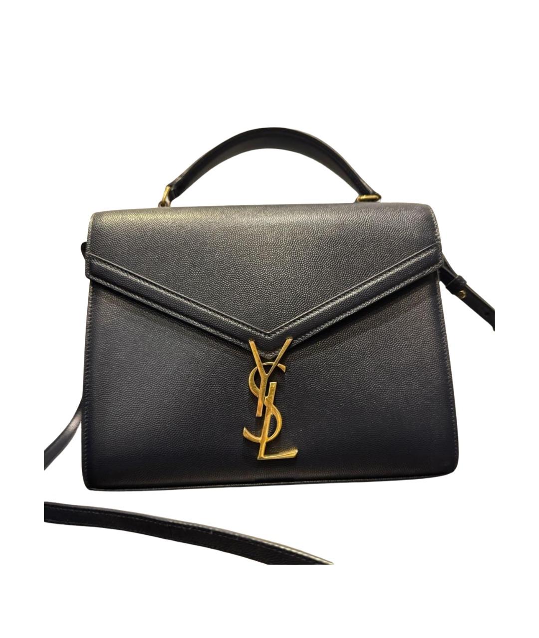 SAINT LAURENT Темно-синяя кожаная сумка через плечо, фото 1