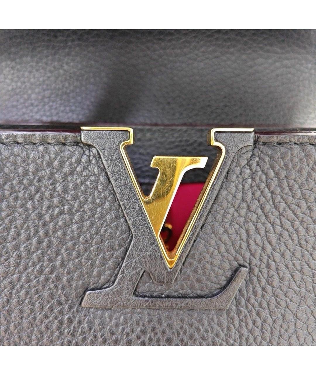 LOUIS VUITTON Черная кожаная сумка с короткими ручками, фото 7